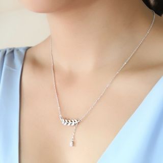 Dara CZ Leaf Necklace