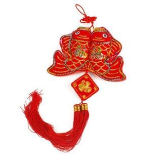 Golden Spindle Fish Pattern Hanging Ornament