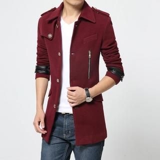 Bay Go Mall 3/4 Sleeved Buttoned Coat