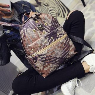 Donini Bags Woven Studded Mini Backpack