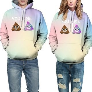 Omifa Couple Printed Hooded Pullover