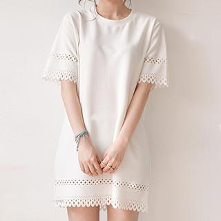 Jolly Club Short-Sleeve Perforated Dress