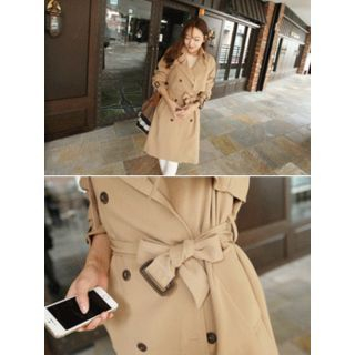 hellopeco Double-Breasted Trench Coat