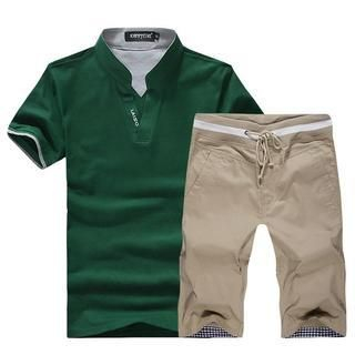 Alvicio Set: Short-Sleeve Polo Shirt + Casual Shorts