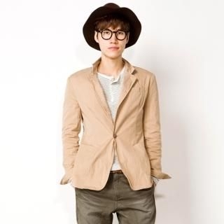 Washed Single-Button Blazer
