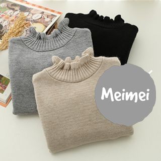 Meimei Frilled Mock Neck Sweater