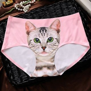 Sophine Cat-Print Seamless Panties