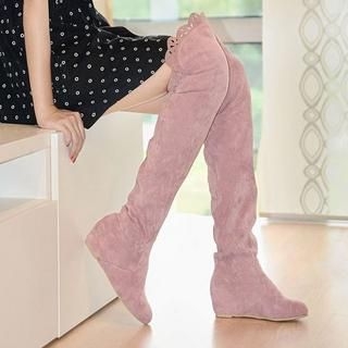 Perforated Over-The-Knee Boots