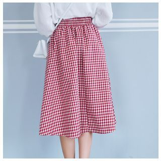 Sens Collection Plaid A-Line Skirt