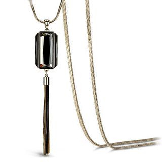 T400 Jewelers Crystal Tassel Necklace