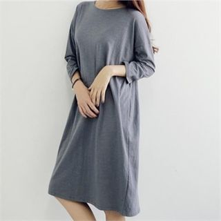 YOOM Drop-Shoulder M lange T-Shirt Dress