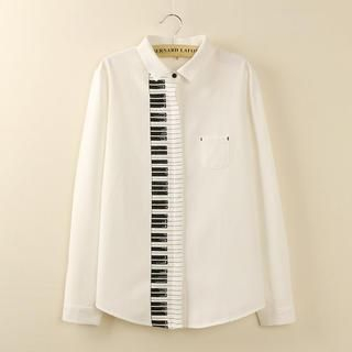 Tangi Piano Printed Long Sleeved Blouse