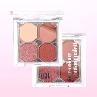 xixi - Inspirational 4 Colors Eyeshadow - 4 Types #1 Peach Cone - 1.1g x 3 + 1.4g