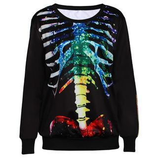 Omifa Skeleton-Print Pullover Multicolor - One Size