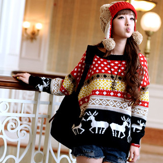 59 Seconds Nordic Print Sweater Black - One Size