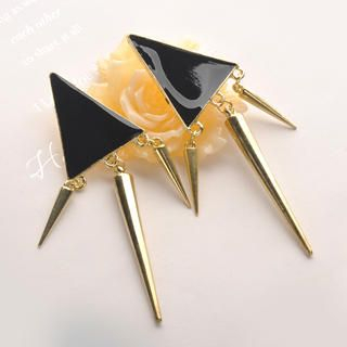Fit-to-Kill Triangle Rivet Earring Black - One Size