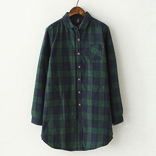 ninna nanna Plaid Long Sleeve Shirt