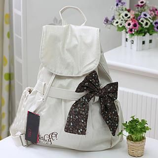 Canvas Love Bow Accent Backpack