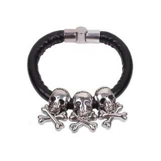 KINNO Skull Faux Leather Bracelet