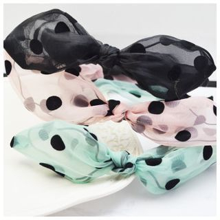 Miss Max Dotted Mesh Rabbit Ear Hairband