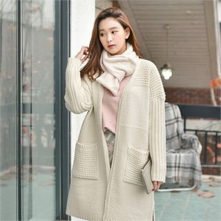 Styleberry Open-Front Dual-Pocket Cardigan