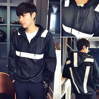 MRCYC Contrast-Trim Hooded Light Jacket