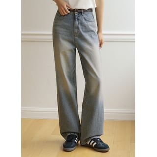 THEONME Washed Semi-Wide Jeans