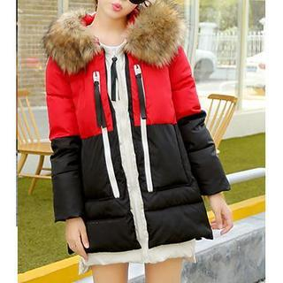 Sienne Contrast Color Hooded Quilted Jacket