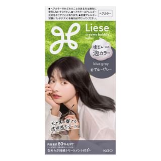 Kao - Liese Creamy Bubble Hair Color For Black Hair Blue Gray - 115Ml