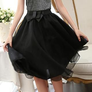 Romantica Bow-Accent Skirt