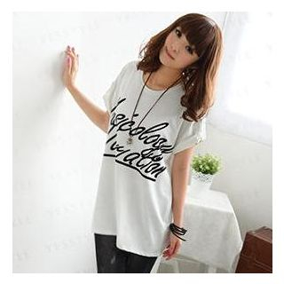 59 Seconds Short-Sleeve Oversized Lettering Top