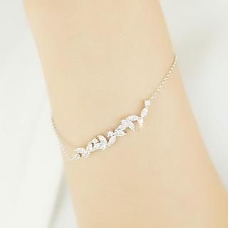 kitsch island Rhinestone Leaf Bracelet