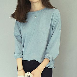 Fashion Street Drop Shoulder Long-Sleeve T-Shirt