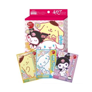 Sun Smile - Sanrio Kuromi Cinnamoroll Pompompurin Art Sheet Mask Set 3 Pcs