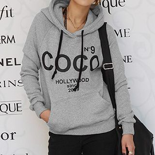 Rebecca Hooded Lettering Pullover