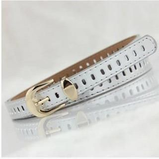 Charm n Style Perforated Faux-Leather Slim Belt