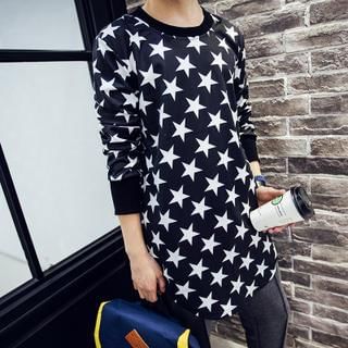 Bay Go Mall Long Sleeved Star Print Long Pullover