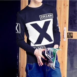 Bay Go Mall Long Sleeved Lettering Knit Top