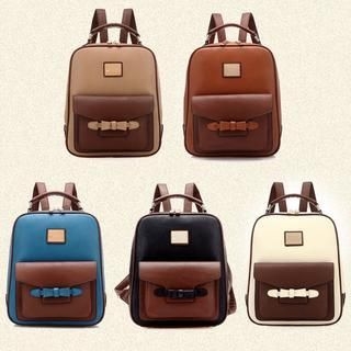 BeiBaoBao Faux-Leather Bow-Accent Backpack