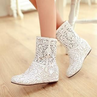 Shoes Galore Perforated Short Boots