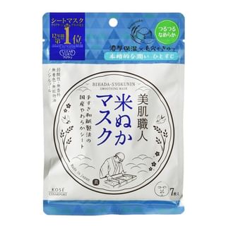 Kose - Clear Turn Bihada-Syokunin Beautiful Skin Artisan Mask Smoothing Rice Bran - 7 pcs