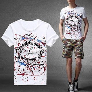 Evzen Paint Splatter Print T-Shirt