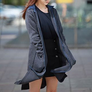 Jolly Club Pocket-Accent Paneled Long Cardigan