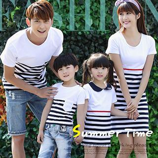 Igsoo Parents and Kids Striped T-Shirt / T-Shirt Dress