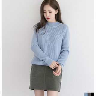 Someday, if Mock-Neck Knit Top
