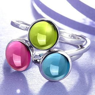 T400 Jewelers Sterling Silver Colour Rhinestone Ring