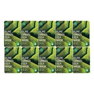 TOSOWOONG Pure Green Tea Mask Pack 10pcs 10sheets
