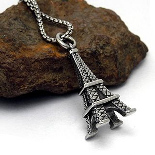 Andante Titanium Steel Eiffel Tower Necklace