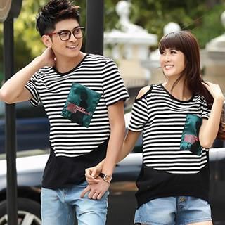 Igsoo Print Couple Short-Sleeve T-Shirt