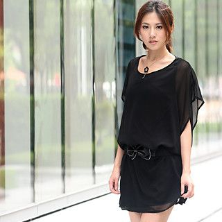 Belted Chiffon Tunic Black - One Size